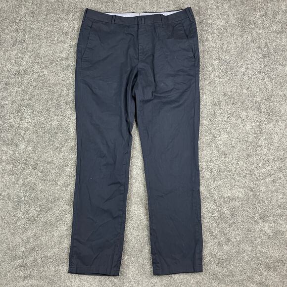 Corneliani Dress Pants Men's Size 52 Navy Slim Cotton Fit Formal Tailored Wash - Picture 1 of 12